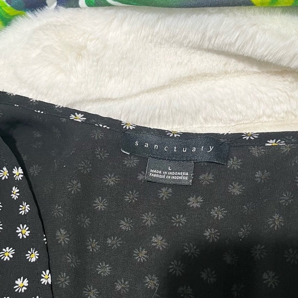 EUC $62 Sanctuary Large Surplice Daisy Print Sheer Sleeve Spring Lightweight Top - Picture 8 of 13